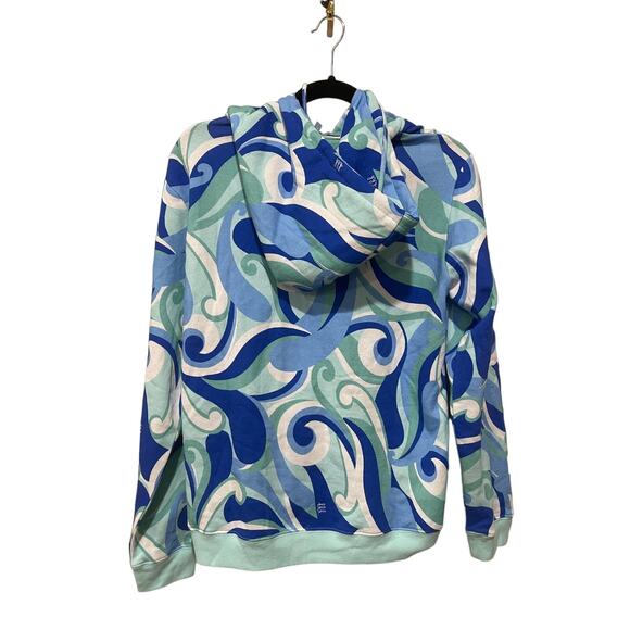 Hill House Allie Zip-Up Hooded Fleece Jacket in Ocean Kaleidoscope Size Small - Picture 6 of 8